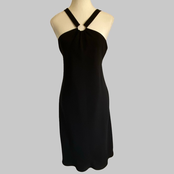 Evan-Picone Vintage Black Halter Style Party Vacation Dress- Sz- 8 - Picture 1 of 15